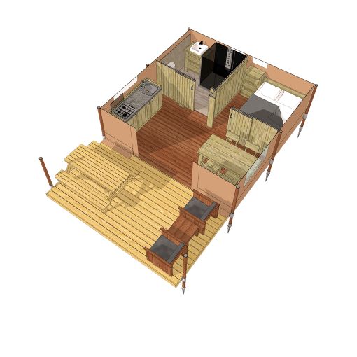 Midi Suite_plan 3D_Sunairlodge510